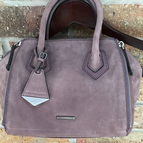 REBECCA MINKOFF "Perry Satchel" Suede Bag NEW